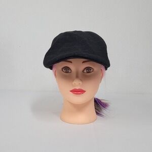 New Cabbie Cap Newsboy Hat Wool Blend Dark Gray /Purple Hipster S/M